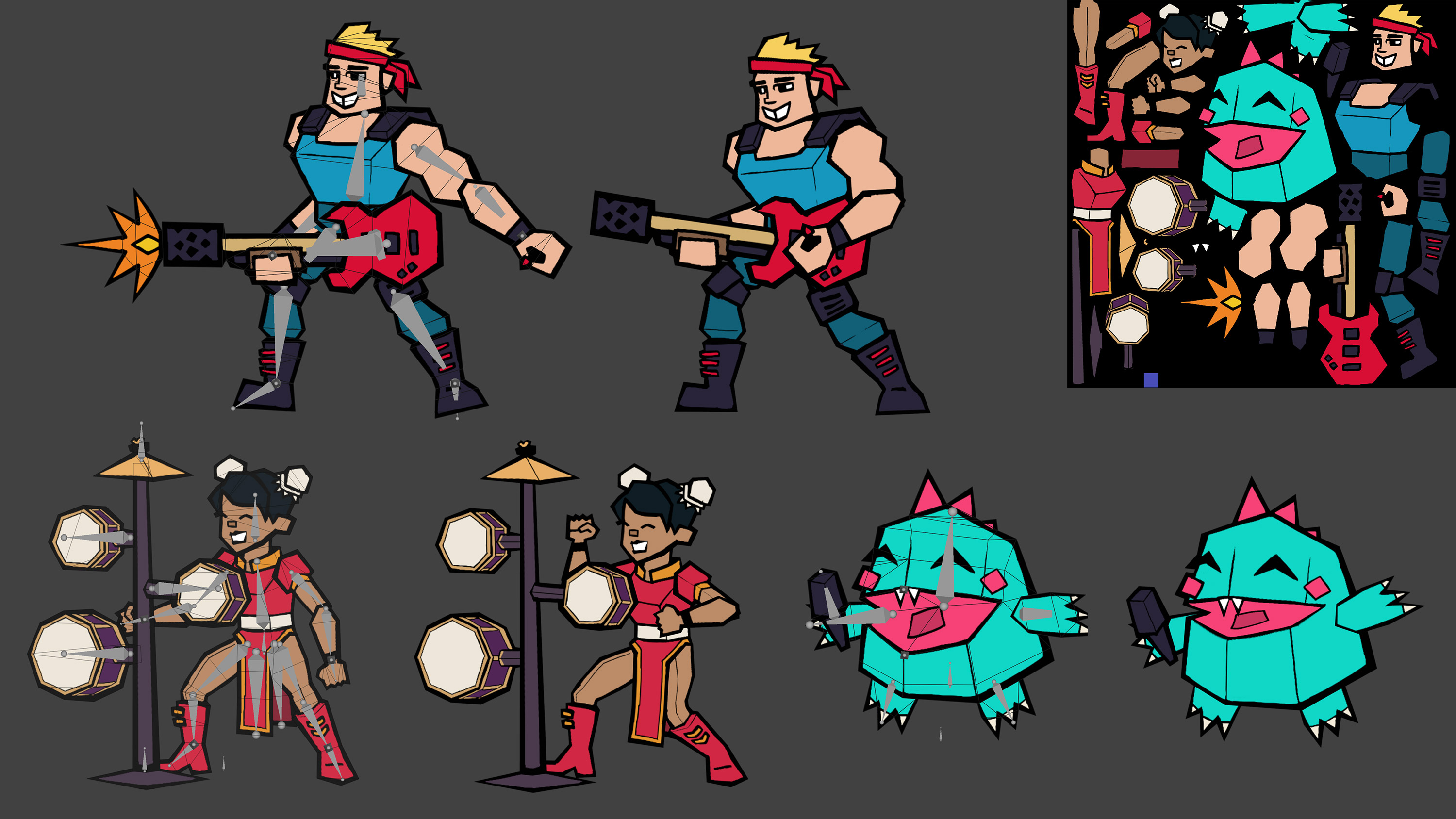 The arcade character NPC band from Battle Bands.