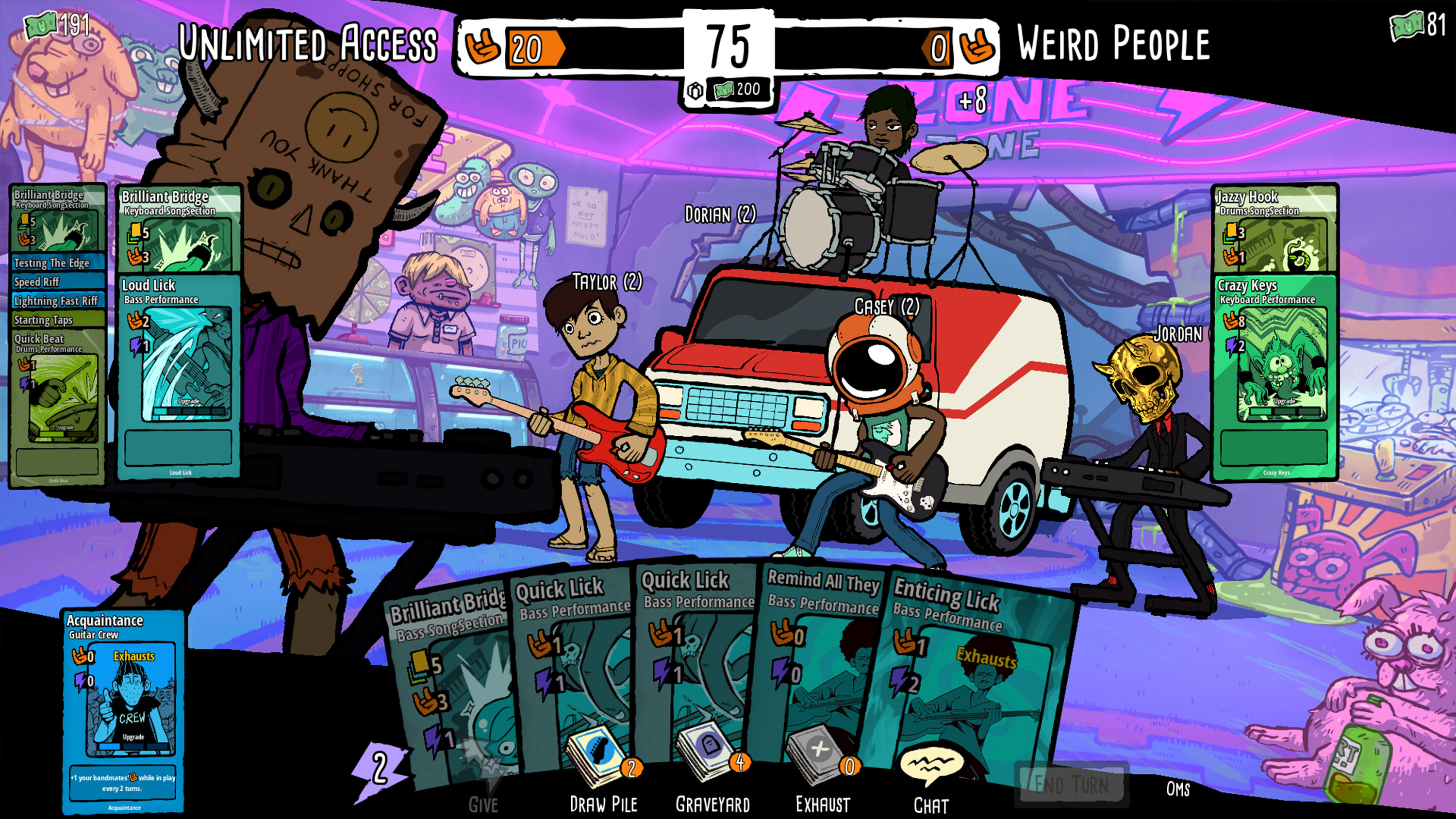 An in-game shot of Battle Bands.