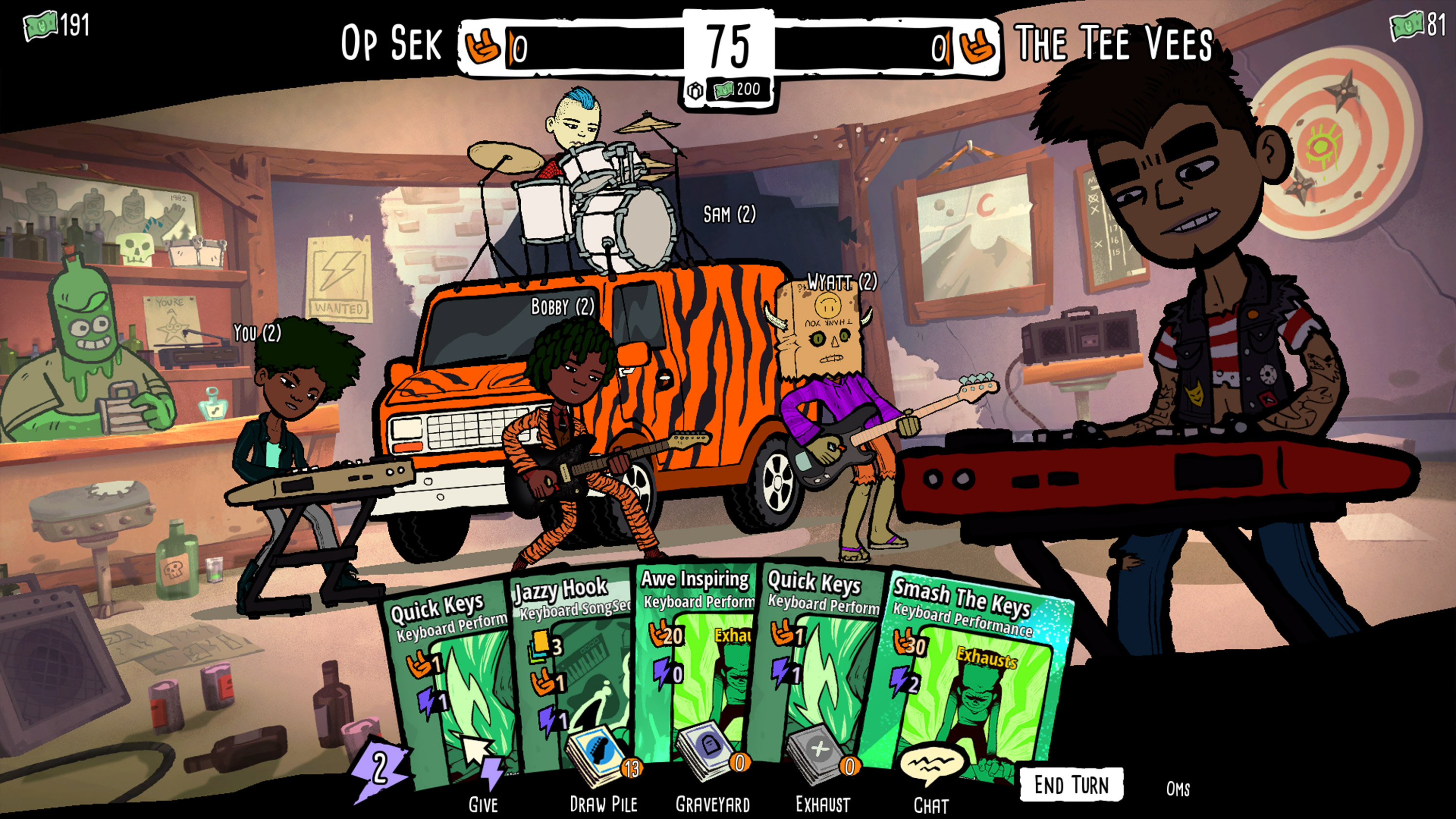 An in-game shot of Battle Bands.