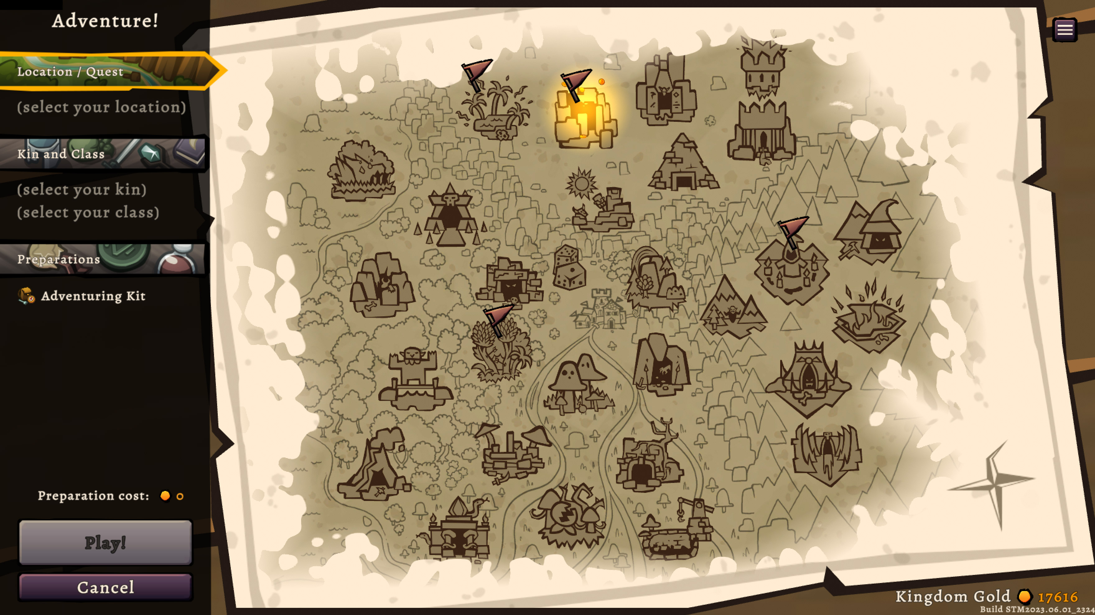 I acted as the UI/UX designer on Desktop Dungeons Rewind. This is a shot of the level select screen.
