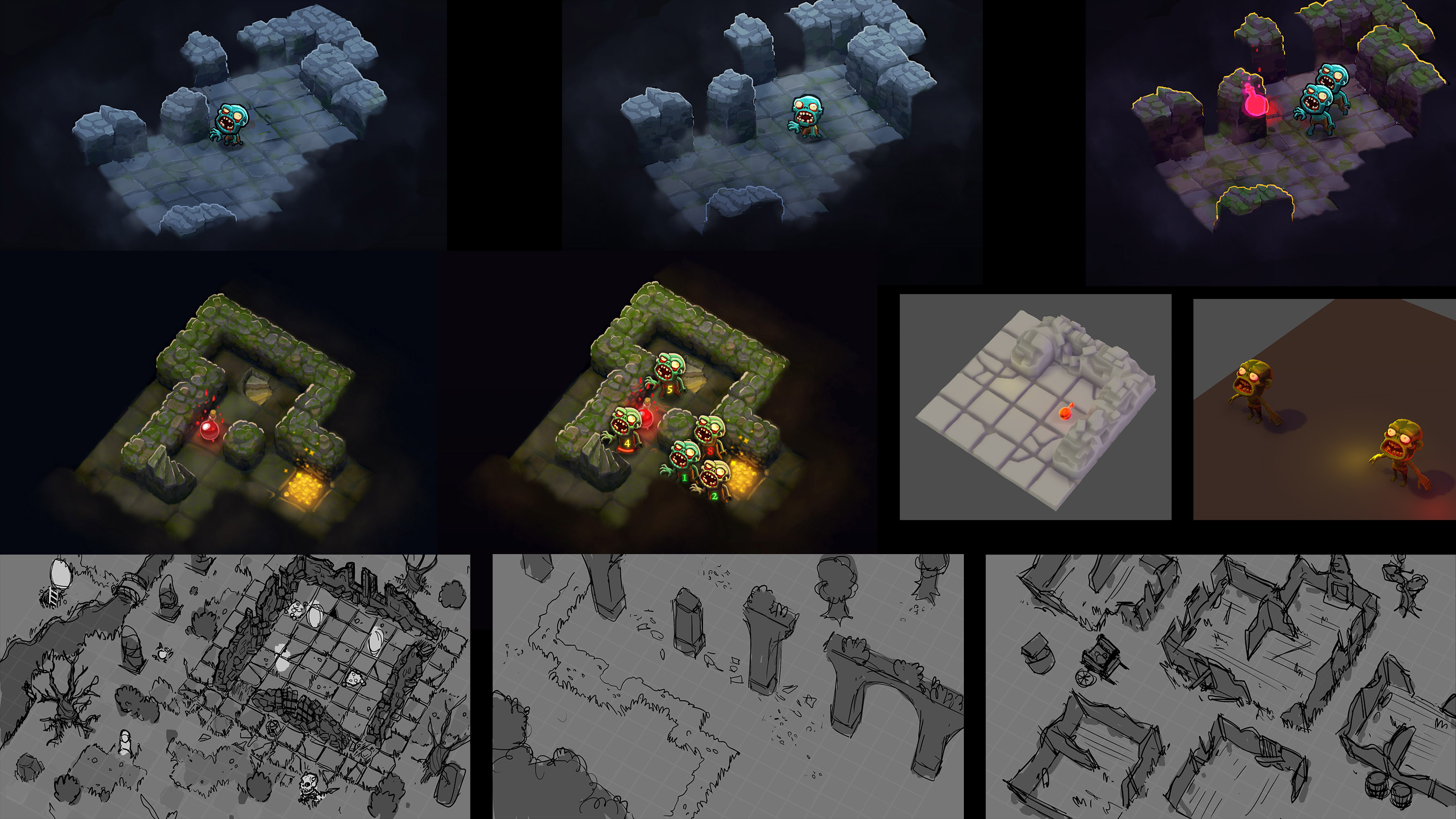 Early preproduction work for DDR. Sketches, paintings, models.