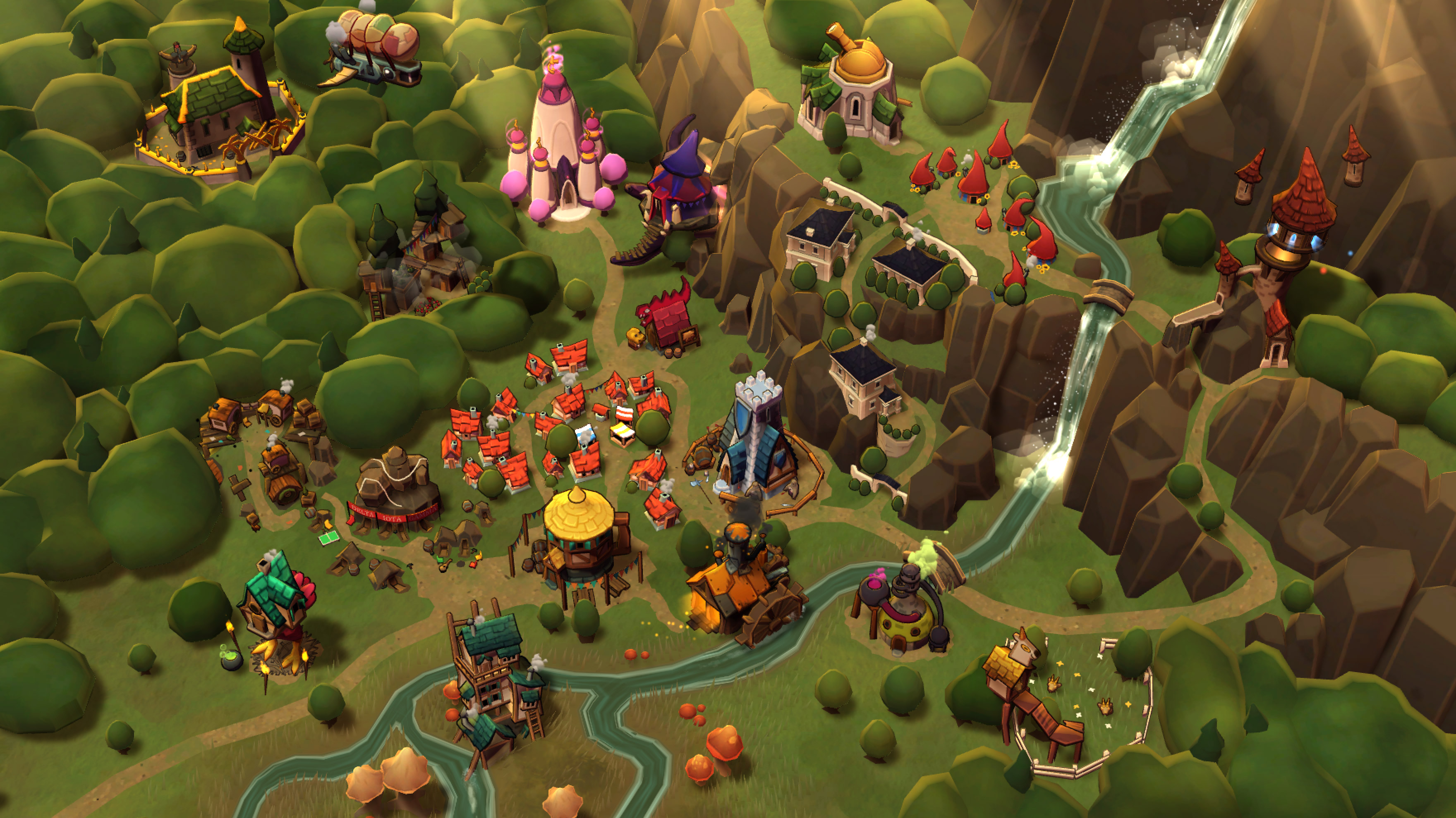 A shot of the kingdom screen from Desktop Dungeons Rewind.  I designed and produced all of this work.