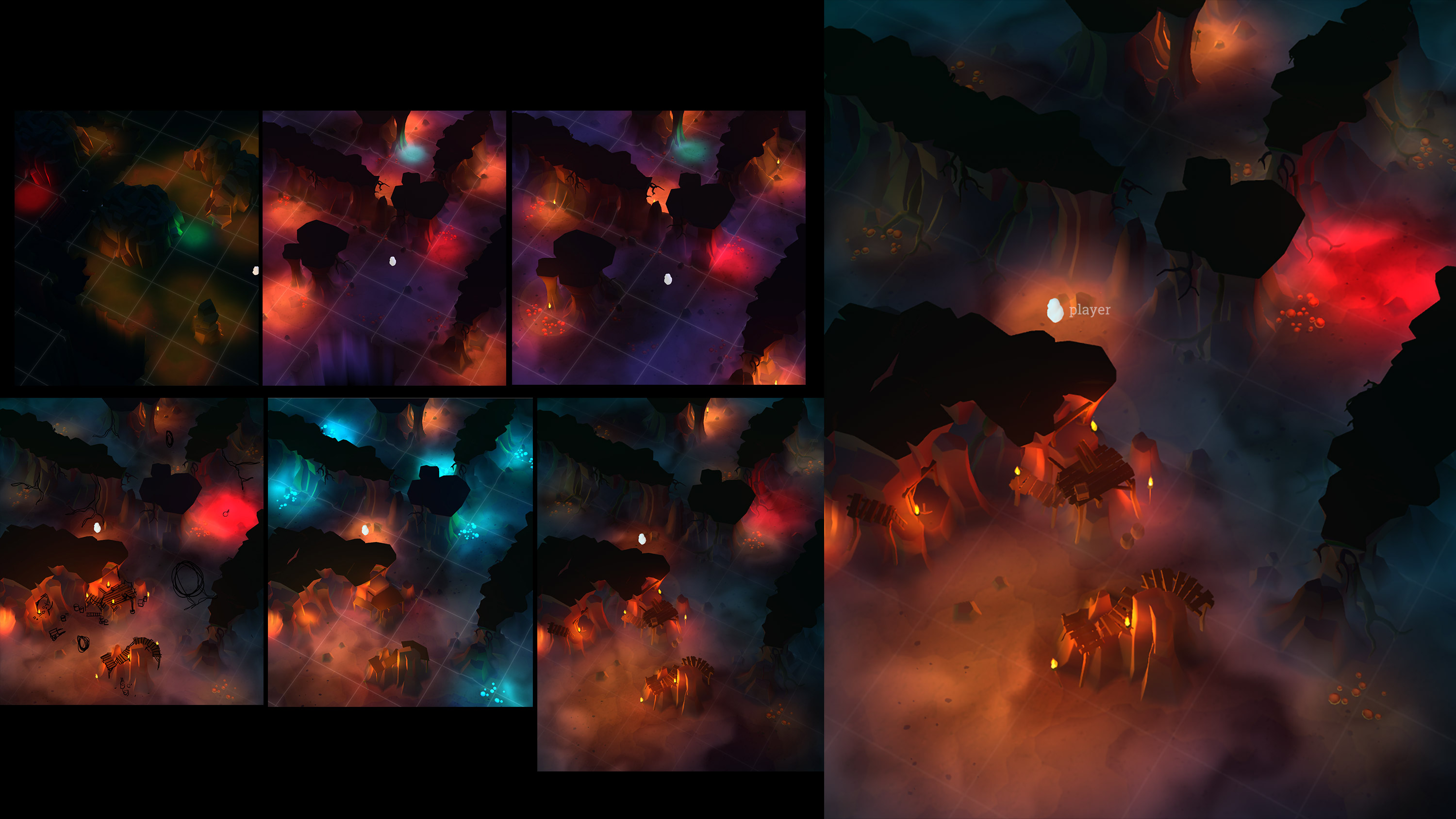 An interior mockup that immidiately followed the previous exterior work.  The aim of this work was to ensure that the pipelines and approaches I figured out for the previous environment could, in fact, be used across the game.