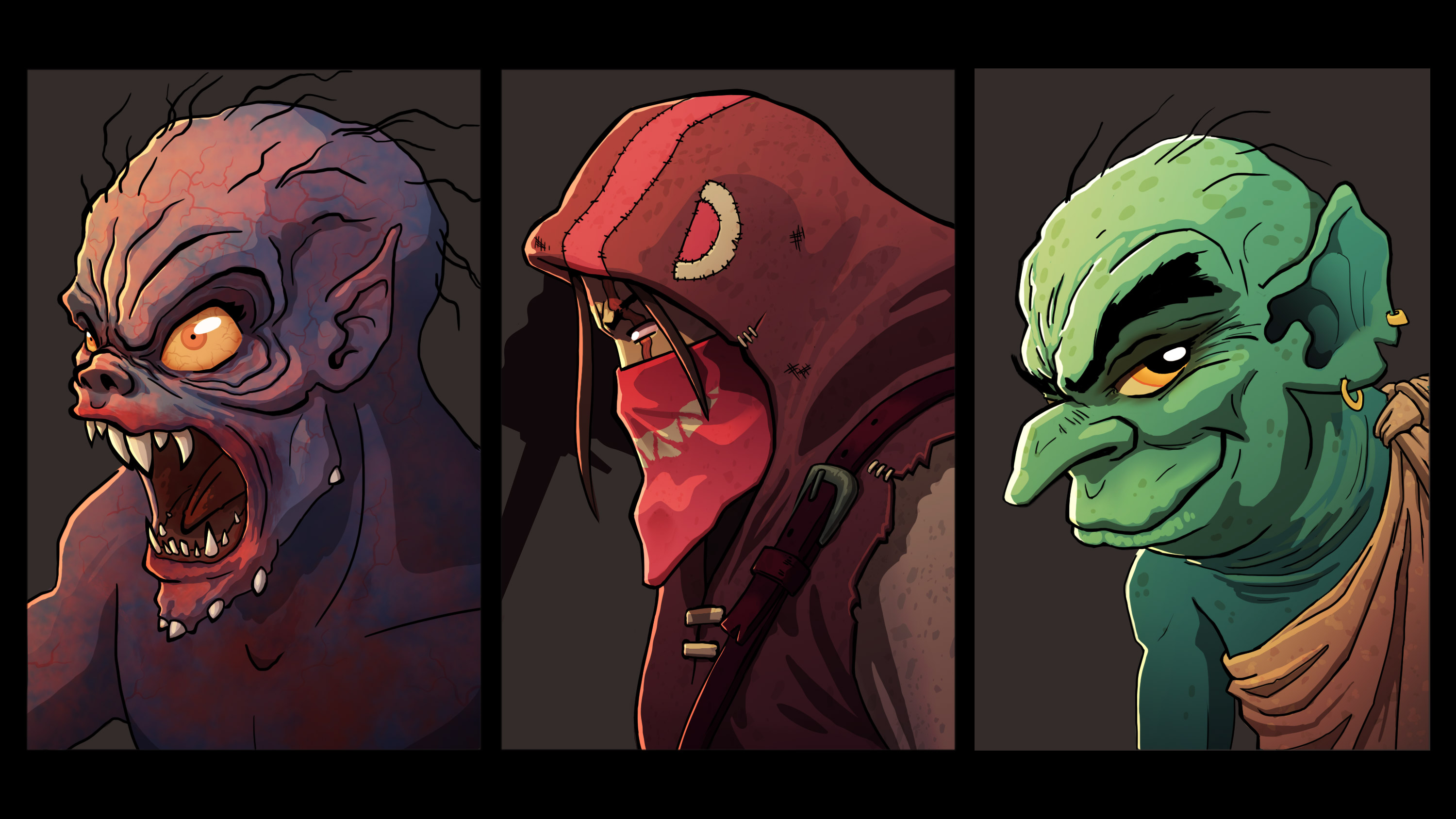 Enemy images from Allegory, a title made by solo developer John Akers.