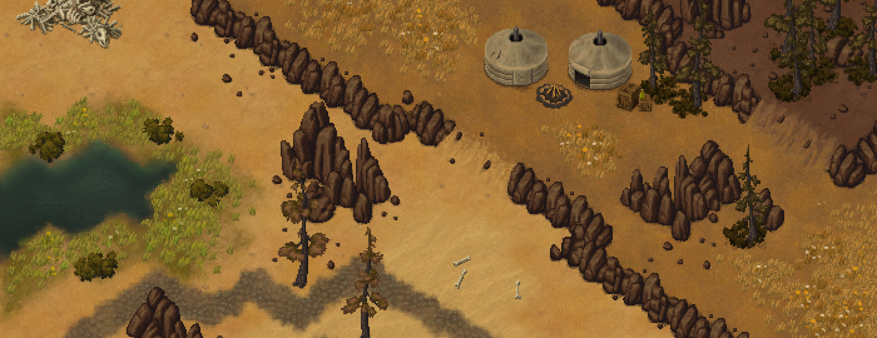 The desert environment art set from Tooth and Tail.