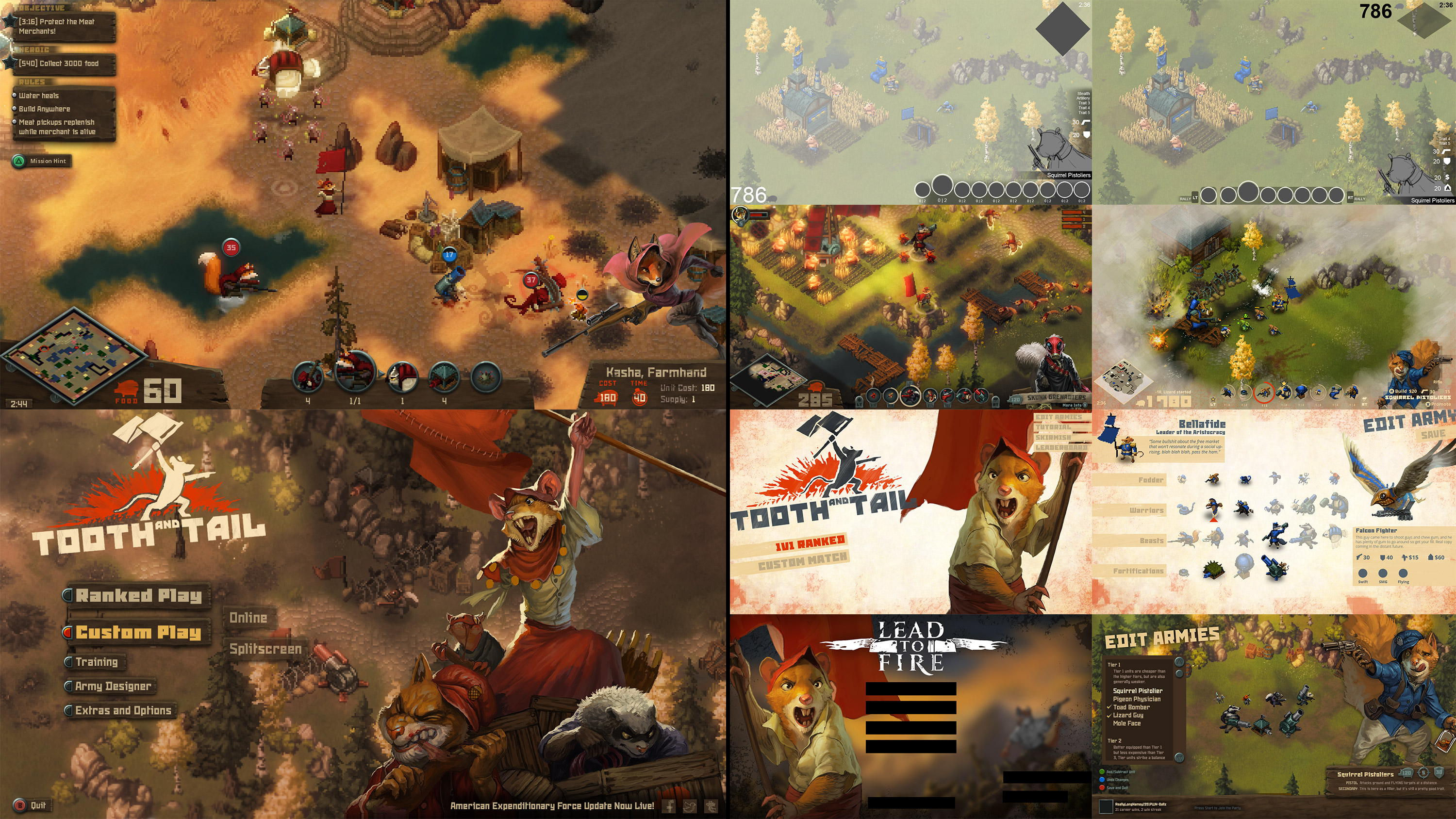 Some shots on the left of where we landed with the UI, with UI development shots on the right.