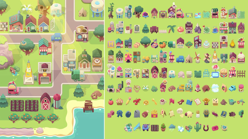 Alphabear Hustle town assets